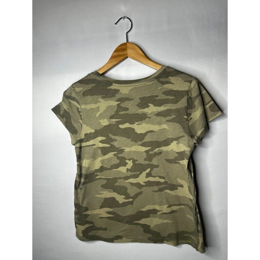 Athleta Tee Shirt Womens M Green Basic Camo Short Sleeve Crew - Picture 3 of 9